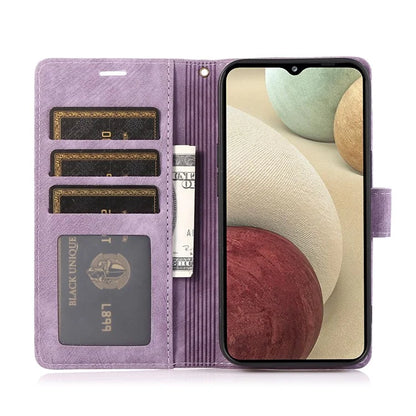 For Samsung Galaxy A04e 4G / F04 4G / M04 4G Leather Wallet Case Orchid Butterfly Pattern