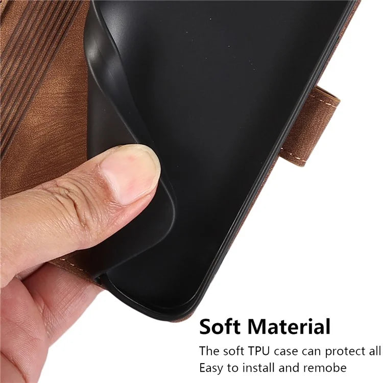 For Samsung Galaxy A04e 4G / F04 4G / M04 4G Leather Wallet Case Orchid Butterfly Pattern