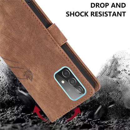 For Samsung Galaxy A04e 4G / F04 4G / M04 4G Leather Wallet Case Orchid Butterfly Pattern