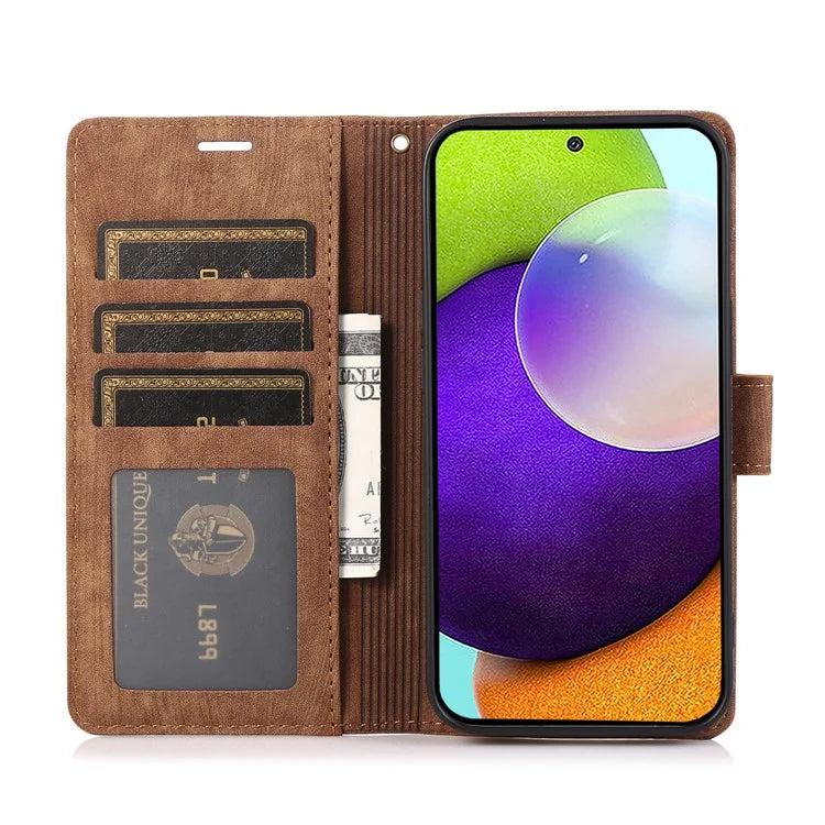 For Samsung Galaxy A53 5G Leather Case Orchid Butterfly Imprinted Wallet Cover