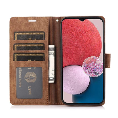 For Samsung Galaxy A13 4G / 5G Orchid Butterfly Leather Wallet Case with Strap