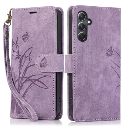 For Samsung Galaxy A24 4G (162.1 x 77.6 x 8.3mm) Leather Case Stand Wallet Cover with Strap