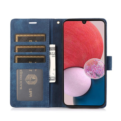 For Samsung Galaxy A24 4G (162.1 x 77.6 x 8.3mm) Leather Case Stand Wallet Cover with Strap
