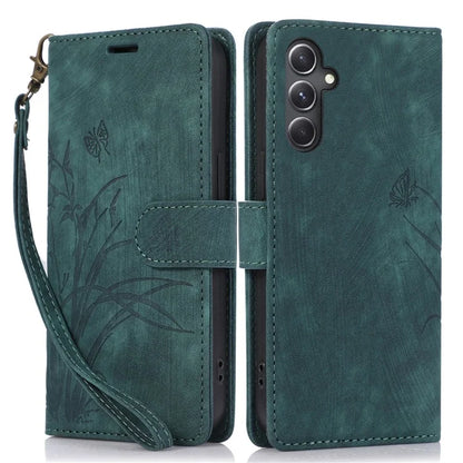 For Samsung Galaxy A24 4G (162.1 x 77.6 x 8.3mm) Leather Case Stand Wallet Cover with Strap