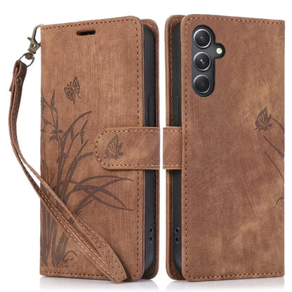 For Samsung Galaxy A24 4G (162.1 x 77.6 x 8.3mm) Leather Case Stand Wallet Cover with Strap