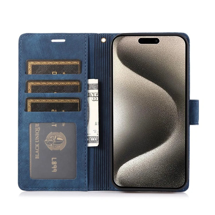 For iPhone 15 Pro Max Leather Case Orchid Butterfly Flip Wallet Phone Cover