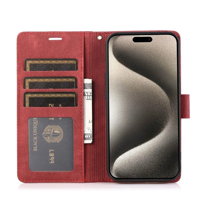 For iPhone 15 Pro Max Leather Case Orchid Butterfly Flip Wallet Phone Cover