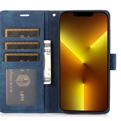 For iPhone 13 Pro Leather Wallet Case with Strap Orchid Butterfly Pattern