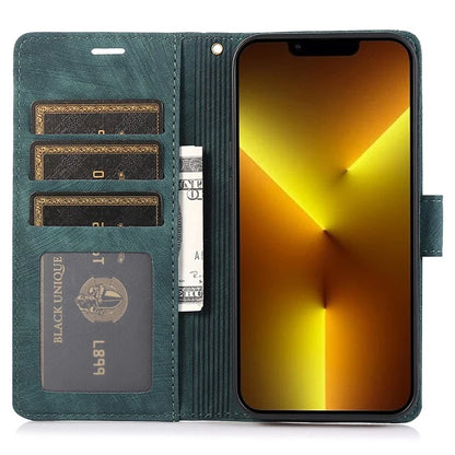 For iPhone 13 Pro Leather Wallet Case with Strap Orchid Butterfly Pattern