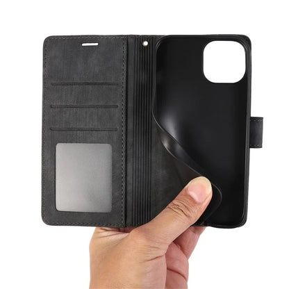 For iPhone 14 Pro Max Leather Wallet Case with Hand Strap Orchid Butterfly Pattern