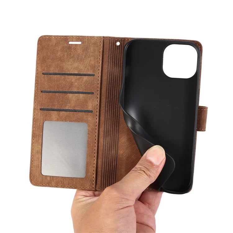 For iPhone 14 Pro Max Leather Wallet Case with Hand Strap Orchid Butterfly Pattern