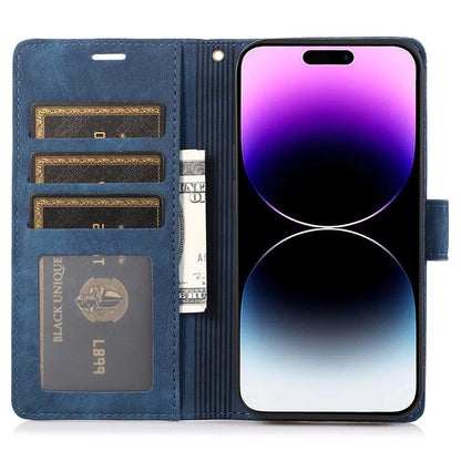 For iPhone 14 Pro Max Leather Wallet Case with Hand Strap Orchid Butterfly Pattern