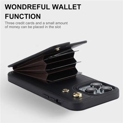 For iPhone 13 Pro Max 6.7 inch Cell Phone Case Crossbody PU Leather+TPU Ring Holder Kickstand Shell