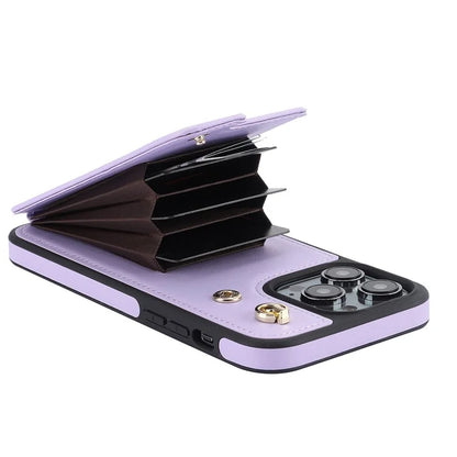 For iPhone 13 Pro Max 6.7 inch Cell Phone Case Crossbody PU Leather+TPU Ring Holder Kickstand Shell