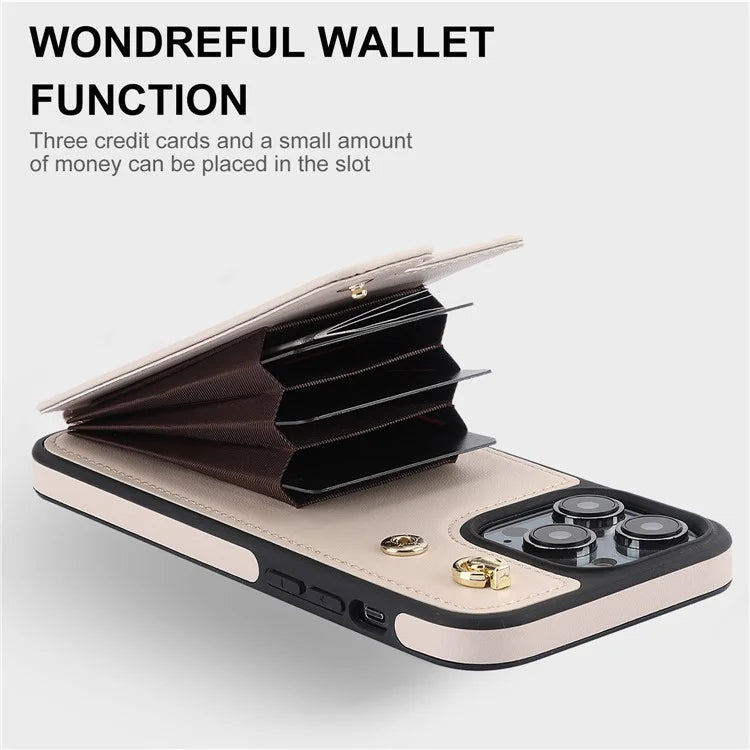 For iPhone 13 Pro Max 6.7 inch Cell Phone Case Crossbody PU Leather+TPU Ring Holder Kickstand Shell