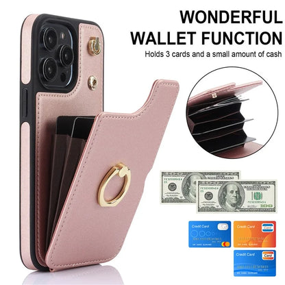 TPU+PU Leather Case for iPhone 13 Pro 6.1 inch Shell Crossbody Card Holder Kickstand Phone Cover