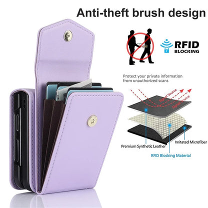 For Samsung Galaxy Z Flip5 5G Crossbody Case RFID Blocking  PU Leather Phone Cover