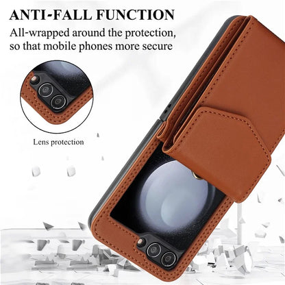 For Samsung Galaxy Z Flip5 5G Crossbody Case RFID Blocking  PU Leather Phone Cover