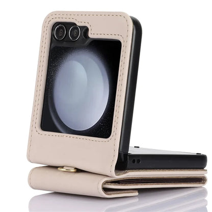 For Samsung Galaxy Z Flip5 5G Crossbody Case RFID Blocking  PU Leather Phone Cover