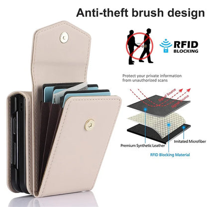 For Samsung Galaxy Z Flip5 5G Crossbody Case RFID Blocking  PU Leather Phone Cover