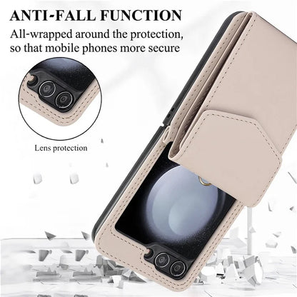 For Samsung Galaxy Z Flip5 5G Crossbody Case RFID Blocking  PU Leather Phone Cover