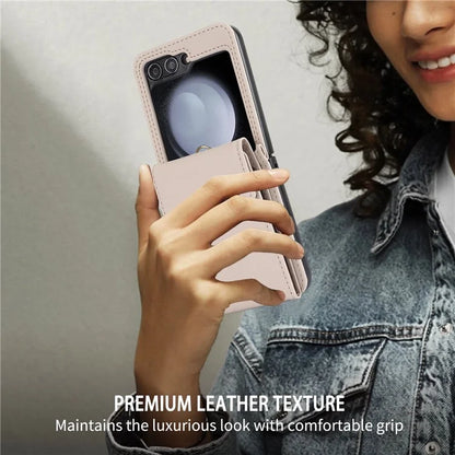 For Samsung Galaxy Z Flip5 5G Crossbody Case RFID Blocking  PU Leather Phone Cover