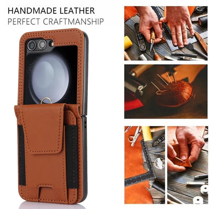 For Samsung Galaxy Z Flip5 5G Crossbody Phone Case Card Holder Leather Cover