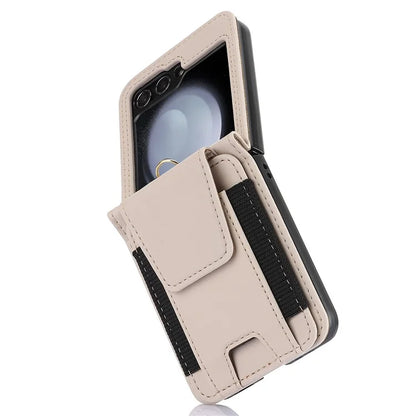 For Samsung Galaxy Z Flip5 5G Crossbody Phone Case Card Holder Leather Cover