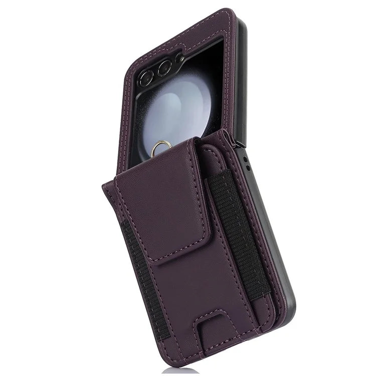 For Samsung Galaxy Z Flip5 5G Crossbody Phone Case Card Holder Leather Cover