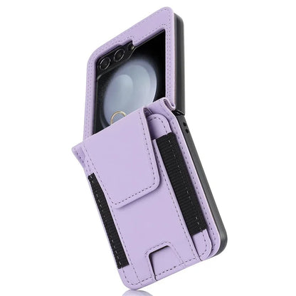 For Samsung Galaxy Z Flip5 5G Crossbody Phone Case Card Holder Leather Cover