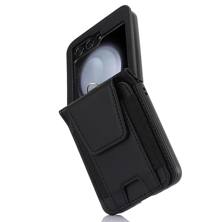 For Samsung Galaxy Z Flip5 5G Crossbody Phone Case Card Holder Leather Cover