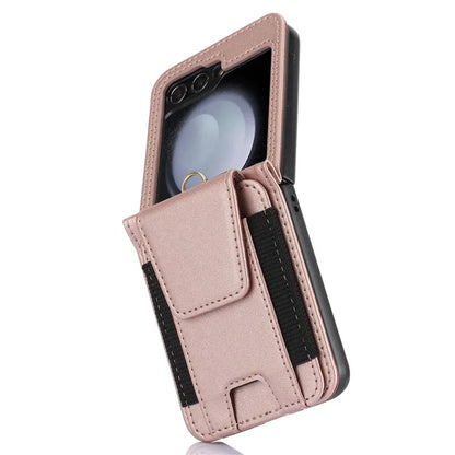 For Samsung Galaxy Z Flip5 5G Crossbody Phone Case Card Holder Leather Cover