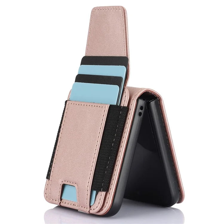 For Samsung Galaxy Z Flip5 5G Crossbody Phone Case Card Holder Leather Cover