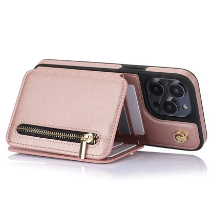 For iPhone 14 Pro Case Crossbody RFID Blocking Leather+TPU Kickstand Protective Back Shell