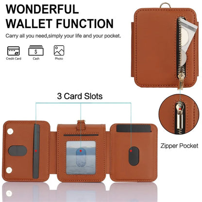 For Samsung Galaxy Z Flip5 5G Case Crossbody RFID Blocking Leather+TPU Scratch-proof Protective Shell
