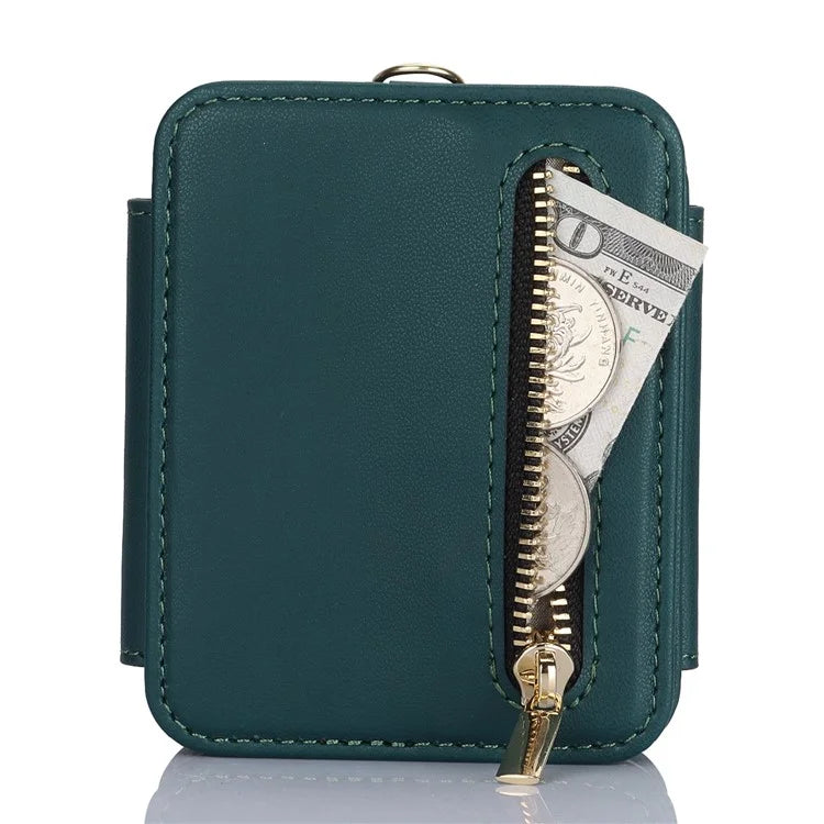 For Samsung Galaxy Z Flip5 5G Case Crossbody RFID Blocking Leather+TPU Scratch-proof Protective Shell