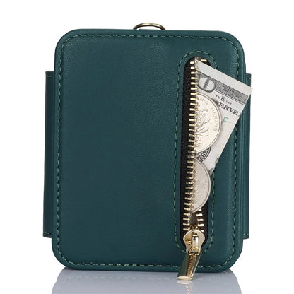 For Samsung Galaxy Z Flip5 5G Case Crossbody RFID Blocking Leather+TPU Scratch-proof Protective Shell