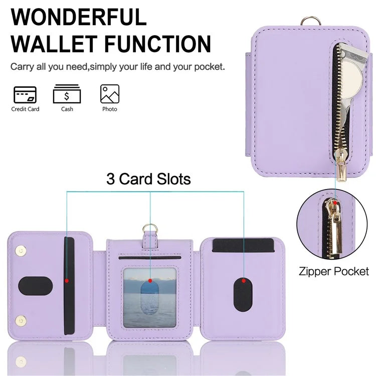 For Samsung Galaxy Z Flip5 5G Case Crossbody RFID Blocking Leather+TPU Scratch-proof Protective Shell