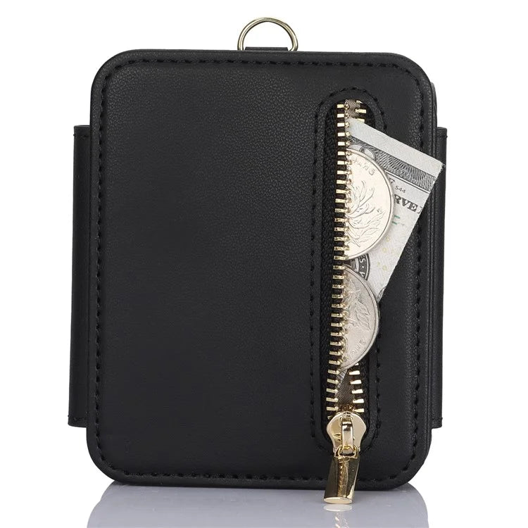 For Samsung Galaxy Z Flip5 5G Case Crossbody RFID Blocking Leather+TPU Scratch-proof Protective Shell