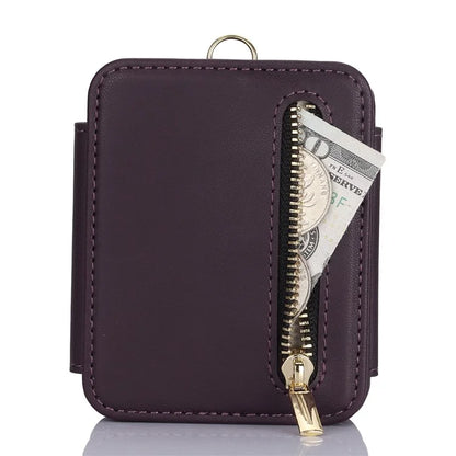 For Samsung Galaxy Z Flip5 5G Case Crossbody RFID Blocking Leather+TPU Scratch-proof Protective Shell
