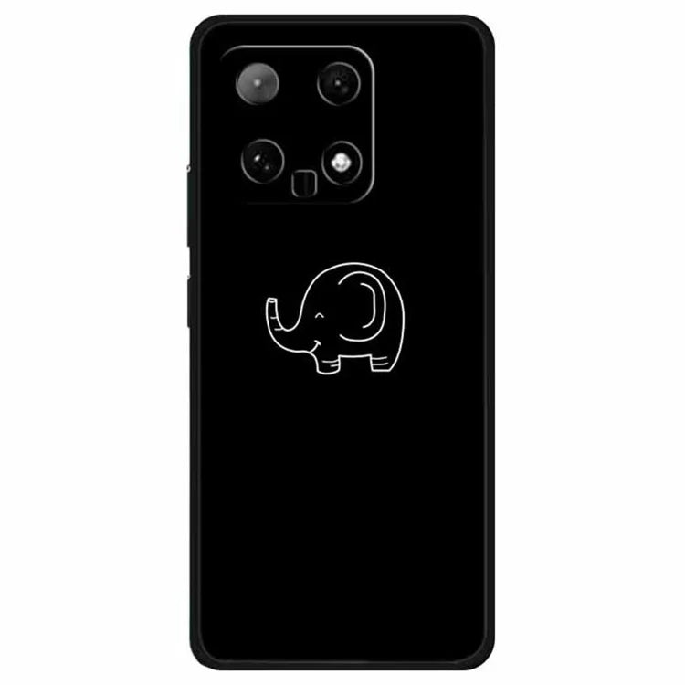 For Xiaomi 14 TPU Case Linear Pattern Printing Soft Phone Cover