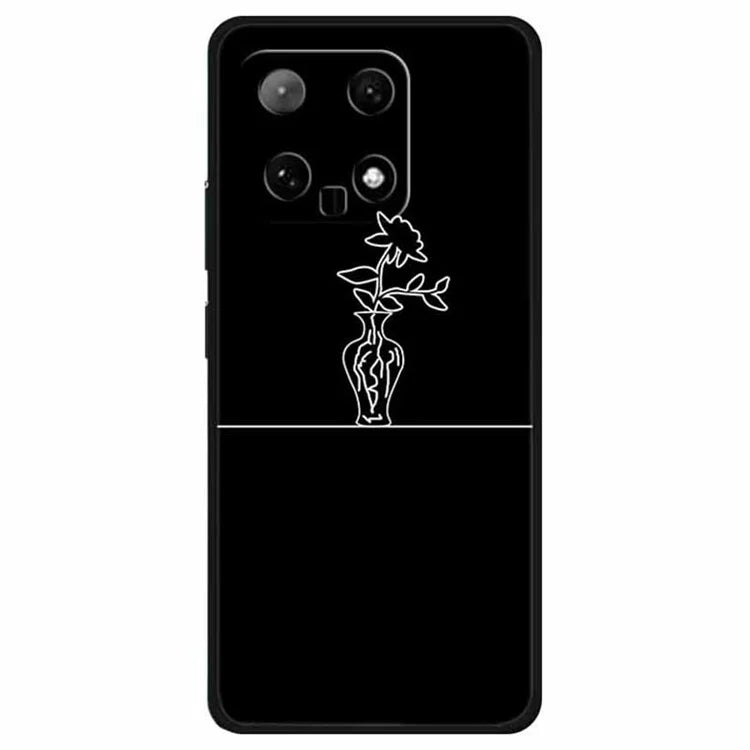 For Xiaomi 14 TPU Case Linear Pattern Printing Soft Phone Cover in Vase