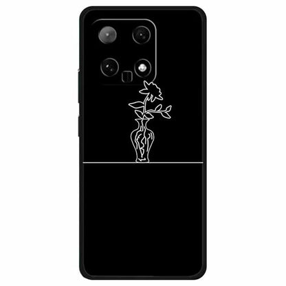 For Xiaomi 14 TPU Case Linear Pattern Printing Soft Phone Cover in Vase