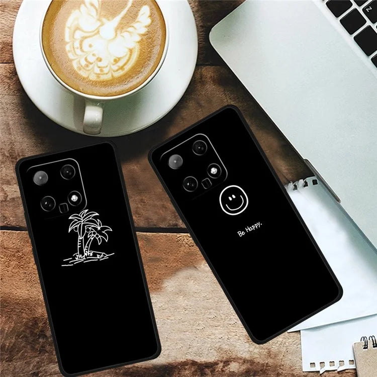 For Xiaomi 14 TPU Case Linear Pattern Printing Soft Phone Cover in Vase