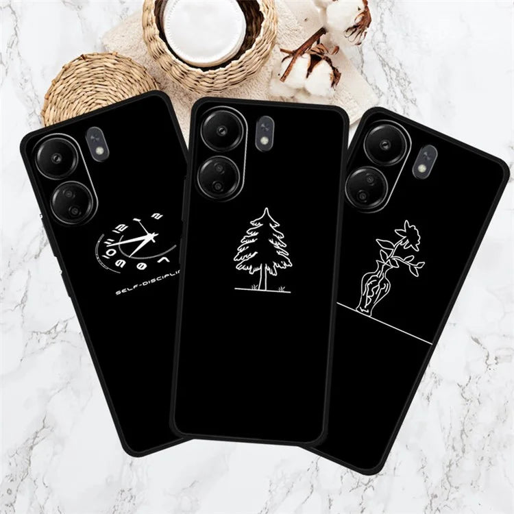 For Xiaomi Redmi 13C 4G / Poco C65 4G Phone Case TPU Back Cover Linear Pattern Printing