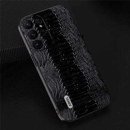 ABEEL For Samsung Galaxy S24 Ultra Crocodile Texture Case Genuine Cow Leather Slim Back Cover