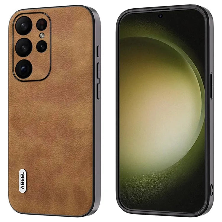 ABEEL For Samsung Galaxy S24 Ultra Retro Leather Case Litchi Texture Back Cover