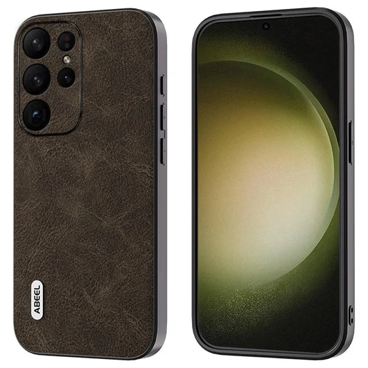 ABEEL For Samsung Galaxy S24 Ultra Leather Phone Back Case Fantasy Lychee Texture Cover