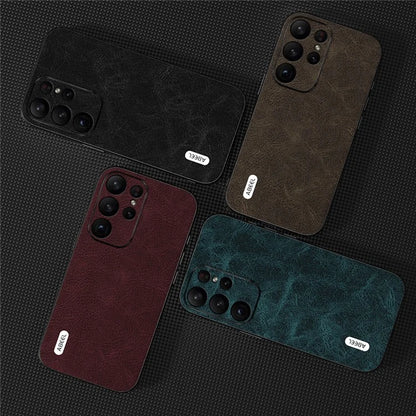 ABEEL For Samsung Galaxy S24 Ultra Leather Phone Back Case Fantasy Lychee Texture Cover