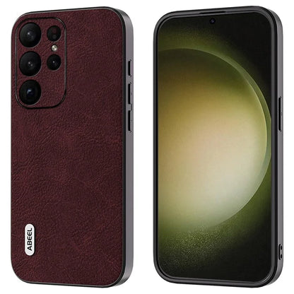 ABEEL For Samsung Galaxy S24 Ultra Leather Phone Back Case Fantasy Lychee Texture Cover